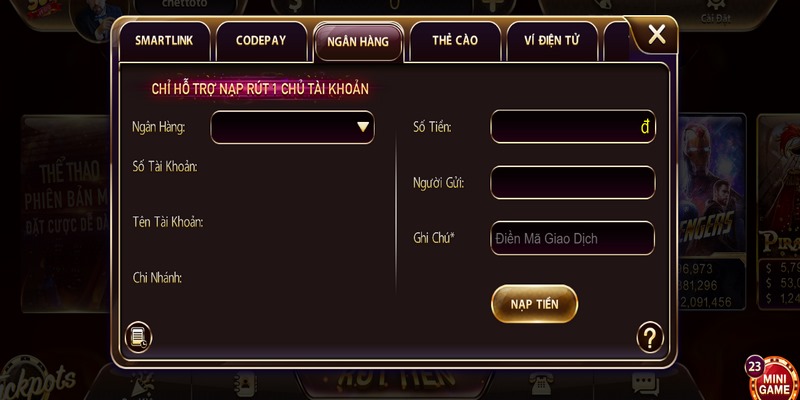 Nạp, rút tiền thần tốc và an toàn trong vòng một nốt nhạc