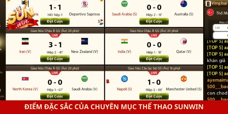 Thể thao Sunwin 2 Điểm đặc sắc của chuyên mục thể thao Sunwin