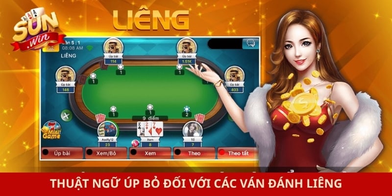 Thuật ngữ úp bỏ đối với các ván đánh liêng